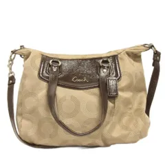 コーチ COACH 2WAY ショルダーバッグ トート キャンバス レザー F20068 総柄 茶 ベージュ ブラウン 鞄