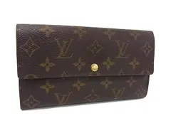 LOUIS VUITTON ルイヴィトン 長財布 ポシェット ポルトモネ クレディ M61725 ブラウン系 モノグラム ユニセックス 二つ折り ゴールド金具 美品