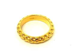 HERMES エルメス スカーフリング ドット ゴールド系 メタル レディース 超美品