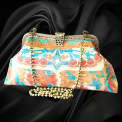 【No.864】着物リメイクバッグ、和風クラッチバッグ、着物ショルダーバッグ