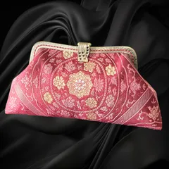 【No.865】着物リメイクバッグ、和風クラッチバッグ、着物ショルダーバッグ