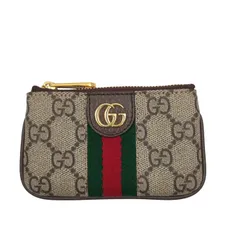 GUCCI グッチ コインケース オフィディア 671722 ベージュ ブラウン系 GGスプリーム ユニセックス ゴールド金具 美品