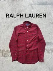 RALPH LAUREN ラルフローレン スリムフィット シャツ 長袖 チェック柄 赤×紺×黄