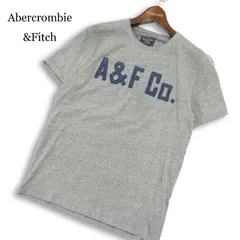 Abercrombie&Fitch アバクロンビー＆フィッチ 春夏★ 半袖 ロゴ パッチ カットソー Tシャツ Sz.S メンズ 灰 グレー