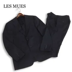 LES MUES レミュー 通年 背抜き★ ブラック スーツ セットアップ Sz.94-78-175 Y6　メンズ 黒 フォーマル 冠婚葬祭