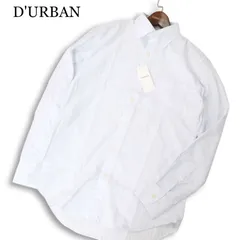 【新品 未使用】 D'URBAN ダーバン 通年★ 長袖 ストライプ ドビー ドレス シャツ ワイシャツ Sz.39-84 メンズ