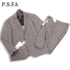 【新品 未使用】 P.S.FA パーフェクトスーツファクトリー 春夏 2way★ アンコン セットアップ スーツ Sz.M/L　メンズ グレー