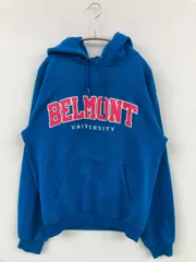 Champion チャンピオン パーカー S ブルー 前面プリント ブランドロゴ プルオーバー 長袖