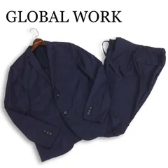 【新品】 GLOBAL WORK グローバルワーク 通年★ ビーチ パジャマ ジャケット&パンツ セットアップ スーツ Sz.L/M　メンズ 紺