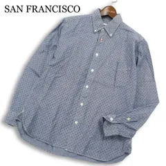 SAN FRANCISCO サンフランシスコ ハリラン 春夏★ リネン混 長袖 ドット ボタンダウン シャツ 日本製 Sz.L メンズのサムネイル