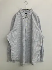 Ralph Lauren ラルフローレン シャツ/ブラウス MW12 ブルー ストライプ柄 ミドル丈 長袖 ボタンダウン