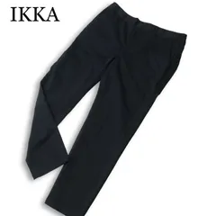 【新品 未使用】 IKKA イッカ 通年★ ストレッチ 撥水 ツイル スリム テーパード パンツ Sz.M メンズ 紺 ネイビーのサムネイル