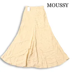 【新品 未使用】 MOUSSY マウジー 春夏 SATIN JACQUARD♪サテン ジャガード マキシ フレア ロング スカート Sz.2 レディース