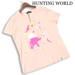 【新品 未使用】 HUNTING WORLD ハンティングワールド 春夏★ 半袖 アニマル プリント Tシャツ カットソー Sz.L レディースのサムネイル