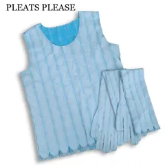 PLEATS PLEASE プリーツプリーズ イッセイミヤケ A-POC+ 春夏 ノースリーブ カットソー&ロング グローブ 手袋 セット Sz.Fのサムネイル