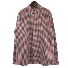 エルエルビーン L.L.BEAN シャツ 長袖 ボタンダウン チェック 赤 レッド 青 ブルー L ■GY47