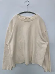 ZARA ザラ ニット/セーター USA M アイボリー 無地 ショート丈 長袖 クルーネック(丸首)