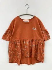 E hyphen world gallery イーハイフンワールドギャラリー Tシャツ/カットソー F オレンジ 無地 ワンポイント フリル その他総柄 ミドル丈 半袖 クルーネック(丸首)