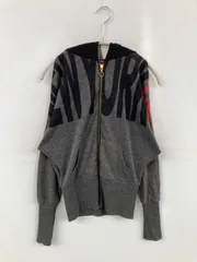 AVIREX アヴィレックス パーカー グレー ニット 前面プリント バックプリント ジップアップ 長袖