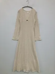 ZARA ザラ ワンピース USA S ベージュ 無地 長袖 ロング・マキシ丈 フレア