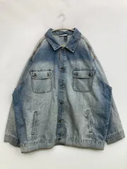 ROCA wear ロカウェア デニムジャケット 3XL ブルー 無地 バックプリント 刺繍 フードなし ボタン留めのサムネイル