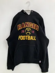 RUSSELL ATHLETIC ラッセルアスレティック パーカー L ブラック コットン 裏起毛 前面プリント ブランドロゴ 刺繍 プルオーバー 長袖
