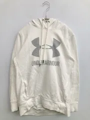 UNDER ARMOUR アンダーアーマー パーカー SM ホワイト コットン 裏起毛 前面プリント ブランドロゴ プルオーバー 長袖