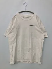 patagonia パタゴニア Tシャツ/カットソー M ホワイト 前面プリント バックプリント ブランドロゴ ミドル丈 半袖 クルーネック(丸首)