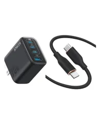 新品 Anker Zolo Charger (70W 4 Ports) ブラック【 PD対応/PSE技術基準適合】/ Anker PowerLine III Flow USB-C & USB-C ケーブル 240W (1.8m ミッドナイトブラック)