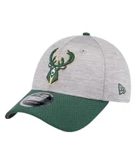 ニューエラ メンズ アクセサリー 帽子 New Era Mens Heather Gray Hunter Green Milwaukee Bucks Active DigiTech TwoTone 9FORTY Adjustable Hat Heather G