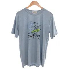 ピーナッツ PEANUTS サーフスヌーピーTシャツ M 青 ブルー 半袖 キャラクタープリント クルーネック /KB ■ECF003