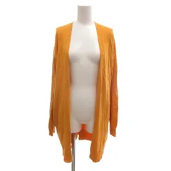 シューラルー SHOO・LA・RUE ニット ラップカーディガン ロング カシミヤ混 ウール M 黄 イエロー 無地 ノーカラー 長袖 ECF003 /KR ■ECF003