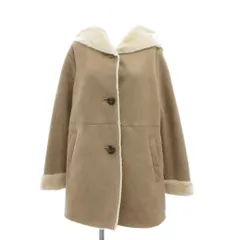 レイビームス Ray Beams ムートンコート 0 白 ホワイト 長袖 フード付き ボタン留め /SC ■ECF003