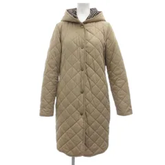 ユナイテッドアローズ UNITED ARROWS キルティングコート ミドルハーフ丈 38 ベージュ フード付き /NL ■ECF003