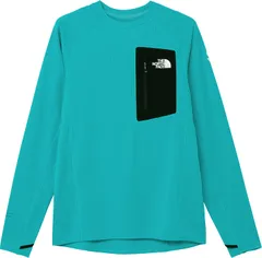 ザ・ノース・フェイス THE NORTH FACE アウトドア エクスペディションドライドットクルー メンズ レディース 長袖 Tシャツ ロンT トップス インナー カットソー シンプル 胸ポケット ファスナー付き  NT12523 AQ アクア