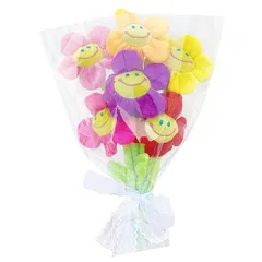 【新品】 siawadeky ぬいぐるみ花束 スマイルフラワー 6本セット ひまわり 花束 お返し 枯れない花 花ブーケ 造花 バレンタインデー 誕生日 記念日 母の日 入園祝い 卒業祝い 包装紙付き 0