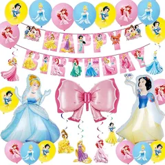 【新品】 お姫様 誕生日 飾り プリンセスキャラクター 風船 バルーン 誕生日飾り付け happy birthday ガーランド バナー 飾り付け バースデー飾り 風船バルーン 子供 女の子 1