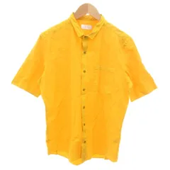 カルバンクライン CALVIN KLEIN シャツ L 黄 イエロー 半袖 スモールカラー /YF ■ECG004