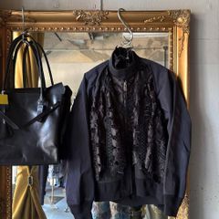 未使用✨パラスパレス ラムレザー ジャケット ノーカラー 花柄 グレー