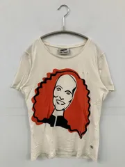 MICHAEL ROBERTS Tシャツ/カットソー XS アイボリー 前面プリント バックプリント ワンポイント ミドル丈 半袖 クルーネック(丸首)