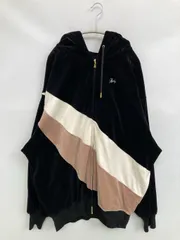 Rady レディ パーカー L ブラック コットン ベロア バックプリント ブランドロゴ 刺繍 ジップアップ 長袖