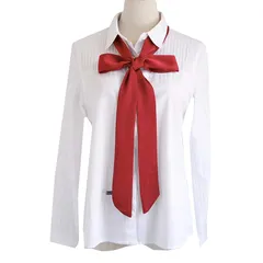 【新品】 WHITE FANG(ホワイトファング) ストール サテン スカーフ おしゃれ 細い リボンタイ ベルト カジュアル レディース MA077 (02:レッド) 1