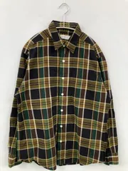 green label relaxing グリーンレーベルリラクシング シャツ/ブラウス S グリーン コットン チェック柄 ミドル丈 長袖 レギュラーカラー