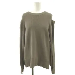 オペークドットクリップ OPAQUE.CLIP ニット セーター M 茶 ブラウン 長袖 オープンショルダー ラウンドネック /NP ■ECA004