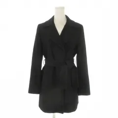 イネド INED コート 2 黒 ブラック テーラードカラー 長袖 ウエストベルト /CK31 ■ECA004