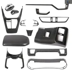 トヨタ RAV4 2020-2025 用 ABS カーボンファイバー インテリアキット ダッシュボード コンソール ギアシフトパネル デコレーションカバー 