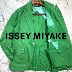 抹茶カラー/希少色/2(L位)●イッセイミヤケ ISSEY MIYAKE テーラード ジャケット コットン 綿 グリーン 緑 コットン やや薄手 メンズ 春夏のサムネイル