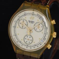 不動品 Vintage スウォッチ 腕時計 クロノグラフ ゴールデングローブ 