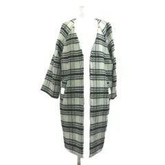 ディスコート Discoat コート F 白 ホワイト 黒 ブラック チェック柄 ノーカラー 長袖 /NP ■ECD003