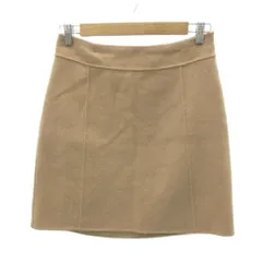 マックスマーラ ウィークエンドライン MAX MARA WEEKEND LINE フレアスカート ミニ丈 ウール 36 S ブラウン 無地 /SY49 ■ECC002のサムネイル
